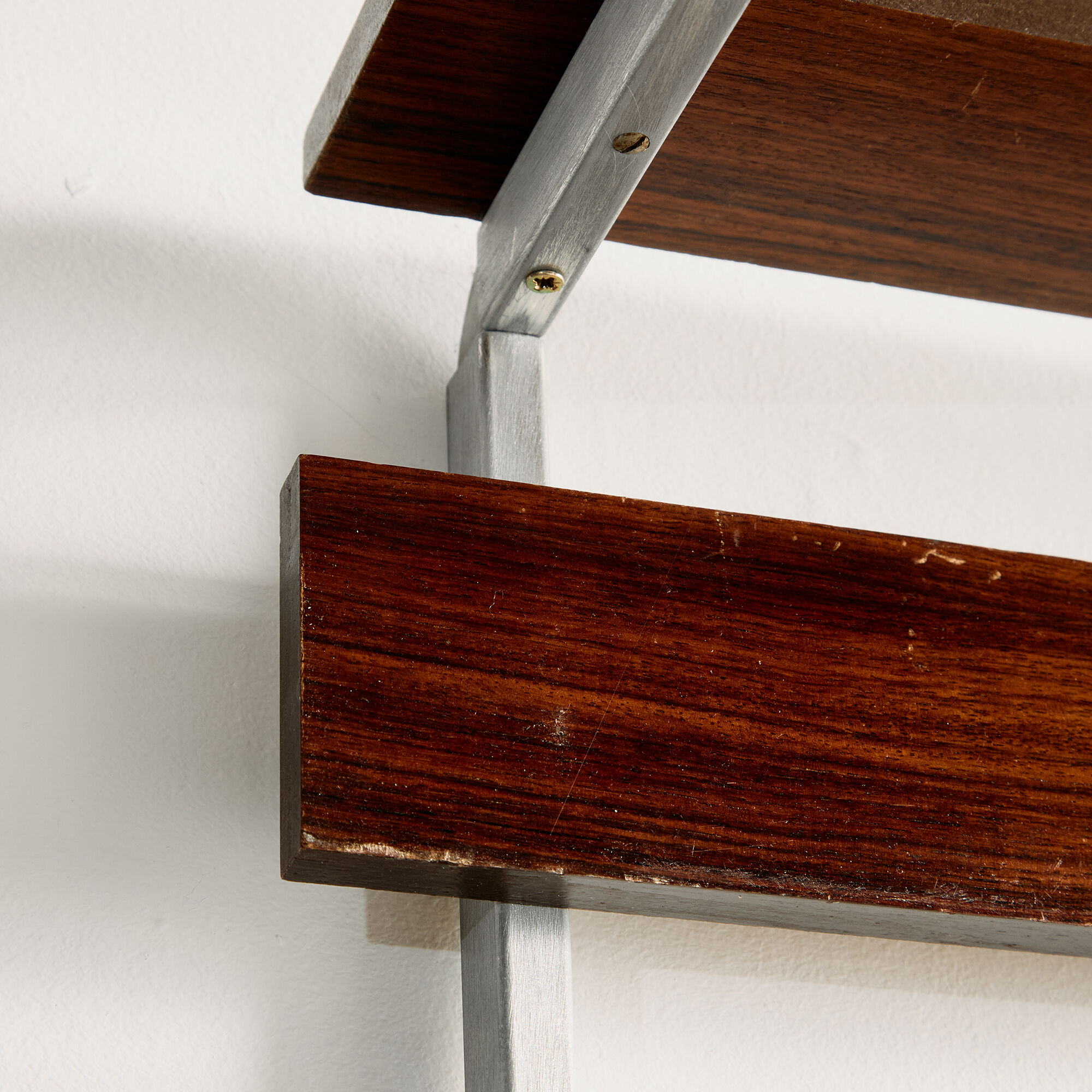 Coat rack in rosewood and metal