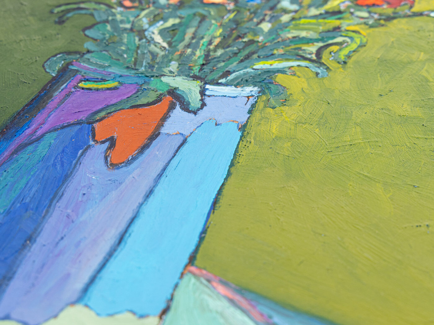 Floral stil life, oil on wooden plate, 40 x 55cm