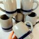 Six real sandstone mugs