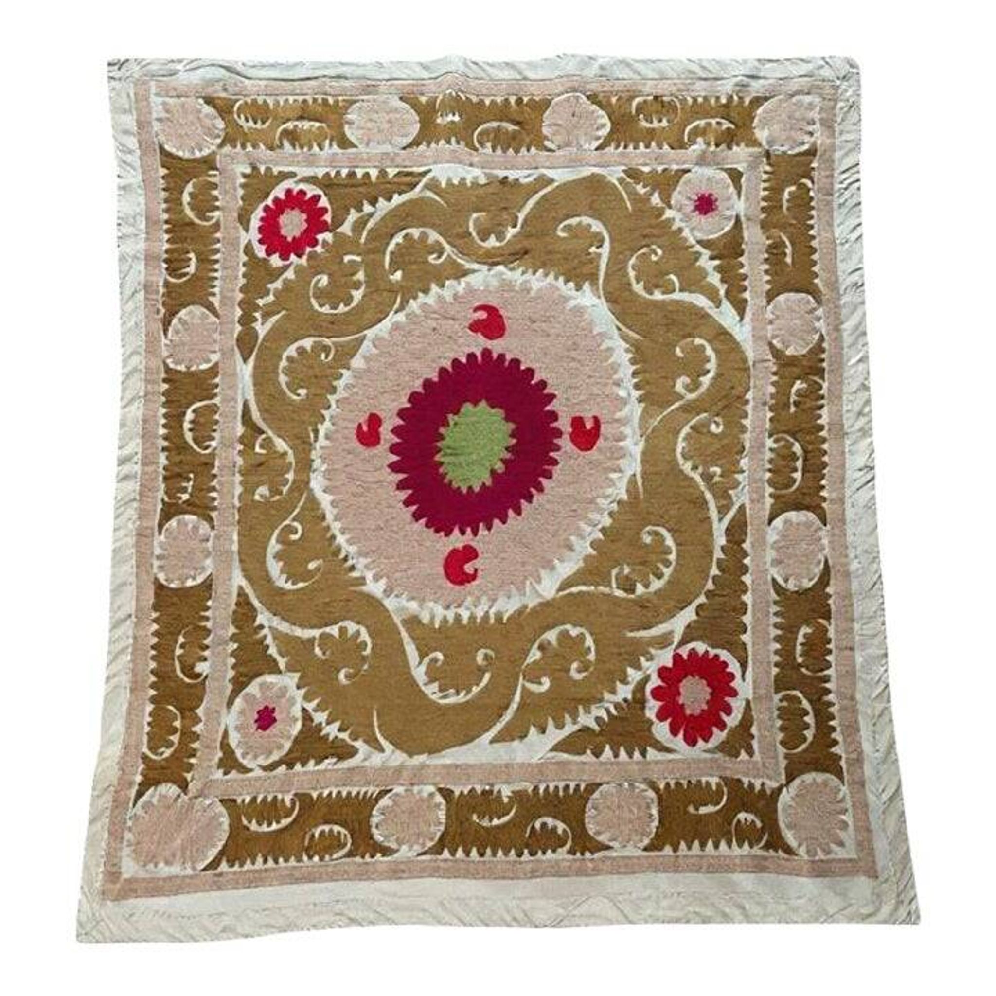 Vintage hand-embroidered tablecloth 135x155 cm