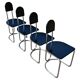 Set of 4 Bauhaus tubular steel chairs with wooden seats.