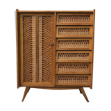 Chest of drawers in vintage rattan 60s