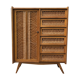 Armoire commode en rotin vintage années 60