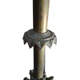Coppia Candelabri d'Altare Antichi in BRONZO Stile Neogotico H 60 cm