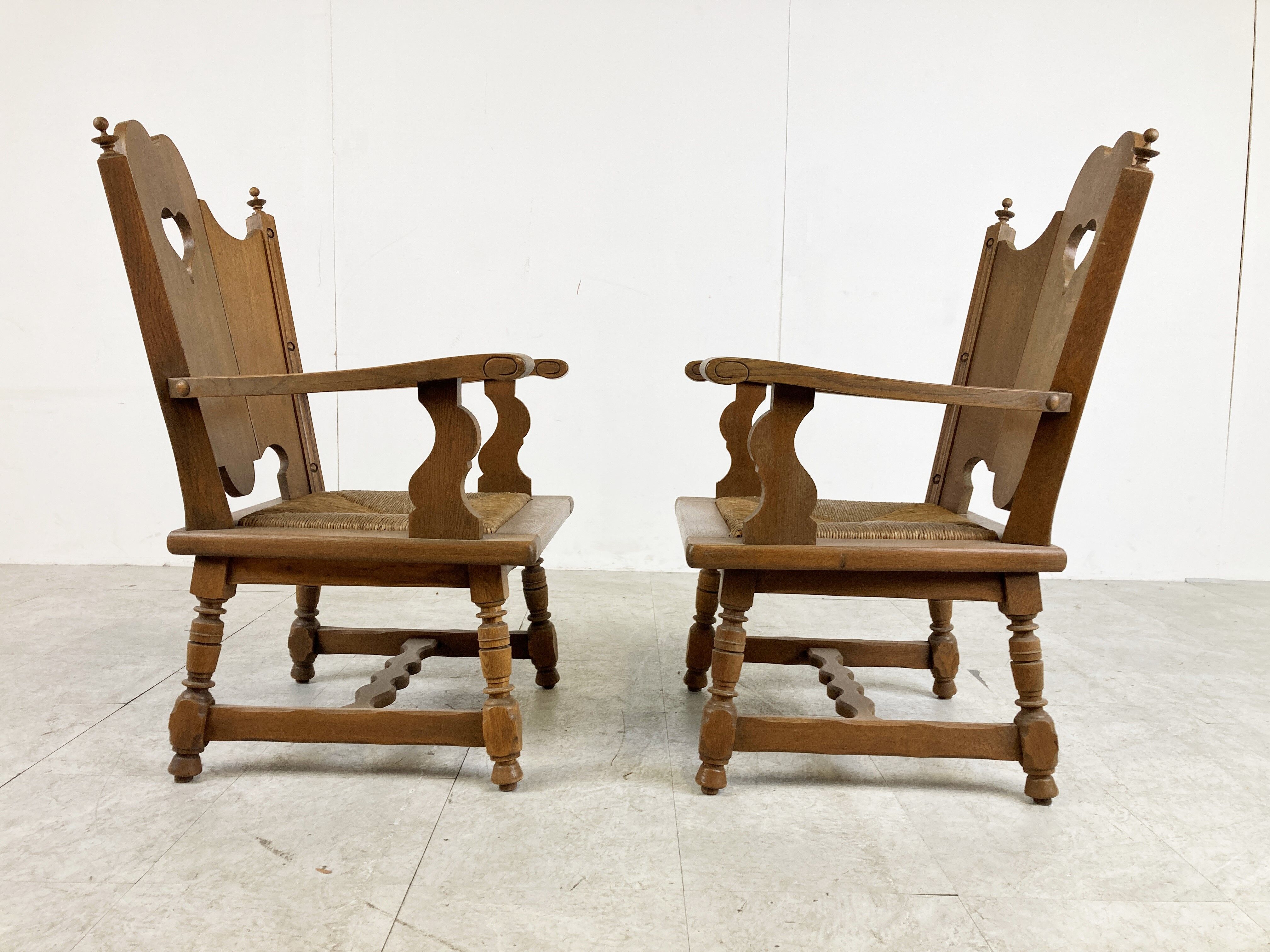 Vintage brutalist armchairs, 1960