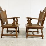 Vintage brutalist armchairs, 1960