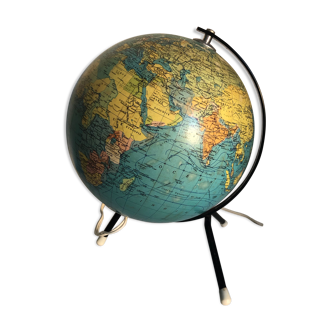 Earth Globe tripod Taride vintage glass 1962 - 28 cm