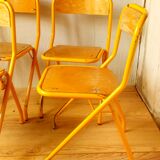 Four school chairs