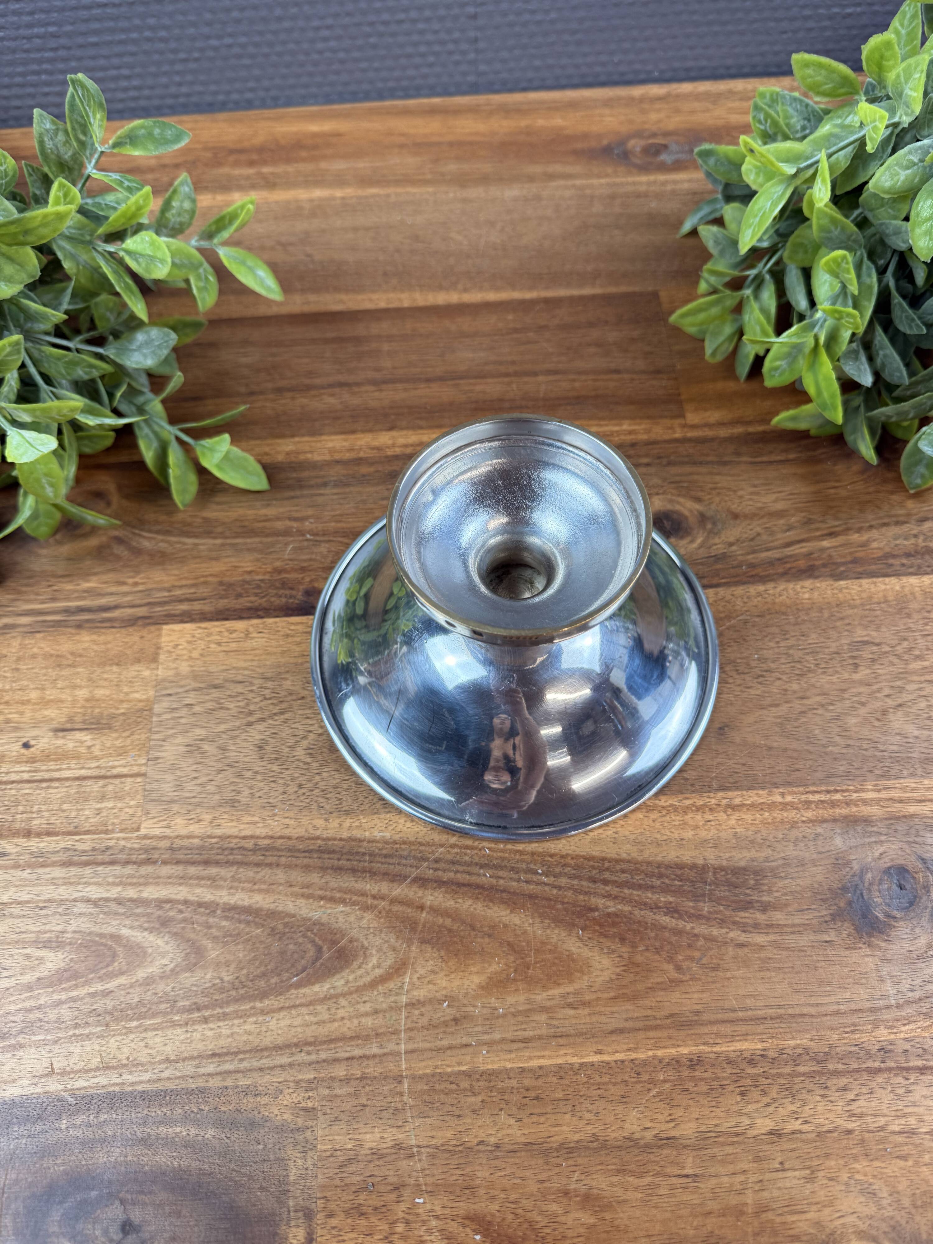 Small Christofle Silver-Plated Metal Tray on Stand