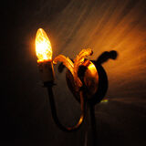 Art nouveau style brass wall lamp