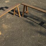 Pair of oak farmhouse benches 150 cm