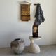 Small coat hook with two round button hooks in pine H5
