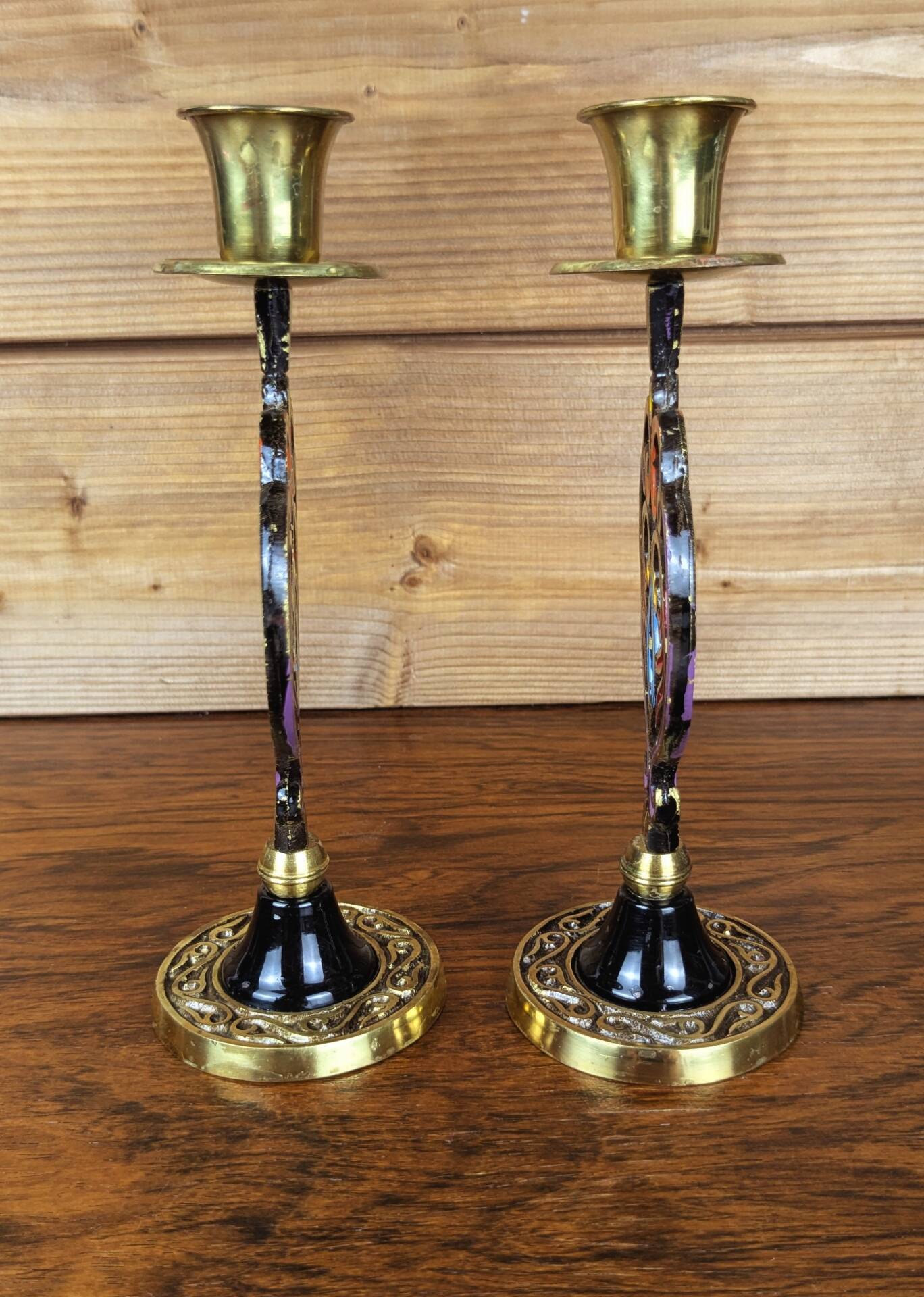 Bougeoirs mid century Abada M 514 laiton Made in Israël