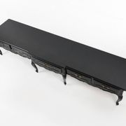 20th Century Louis XV style black low sideboard, France