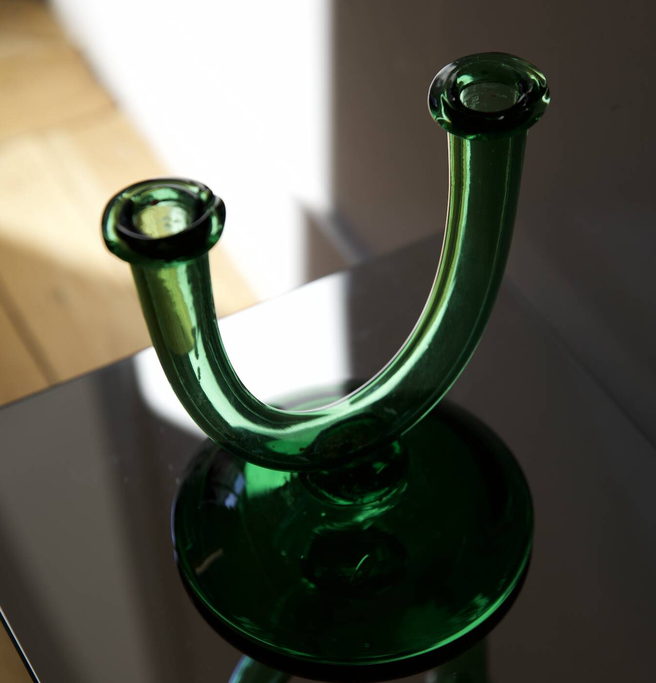 grand bougeoir en verre soufflé