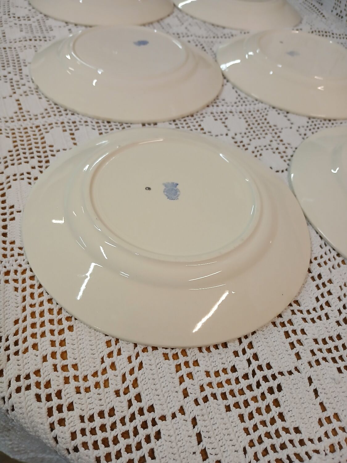 6 antique Badonviller dinner plates
