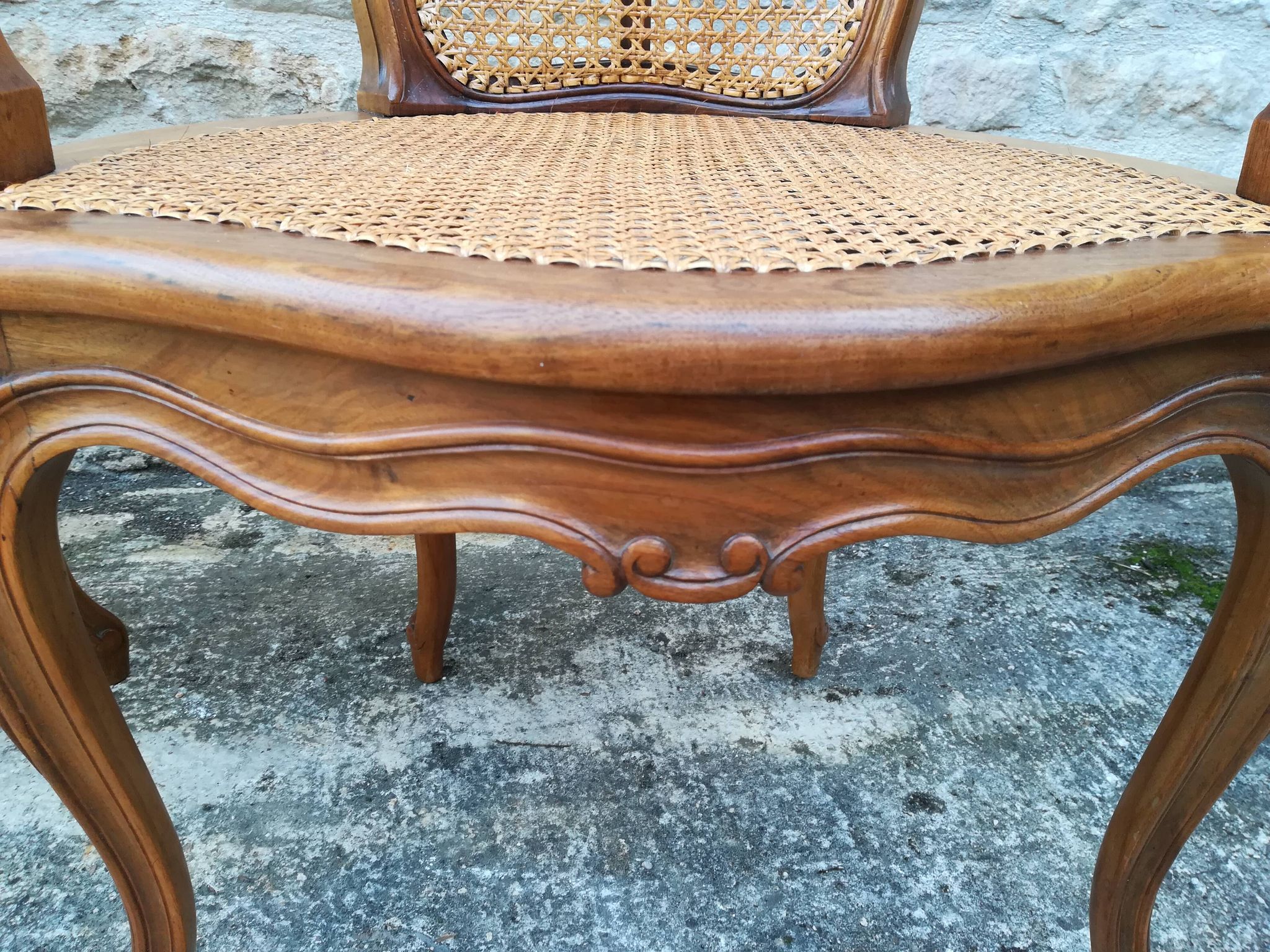 Caned armchairs in Louis XV style