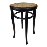 Blackened curved wooden stool Thonet
