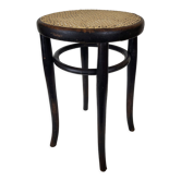 Blackened curved wooden stool Thonet