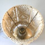 Sandstone lamp with a macrame Lampshade, Jean Migeon