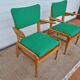 2 old scandinavian-style armchairs with 2 positions 50s