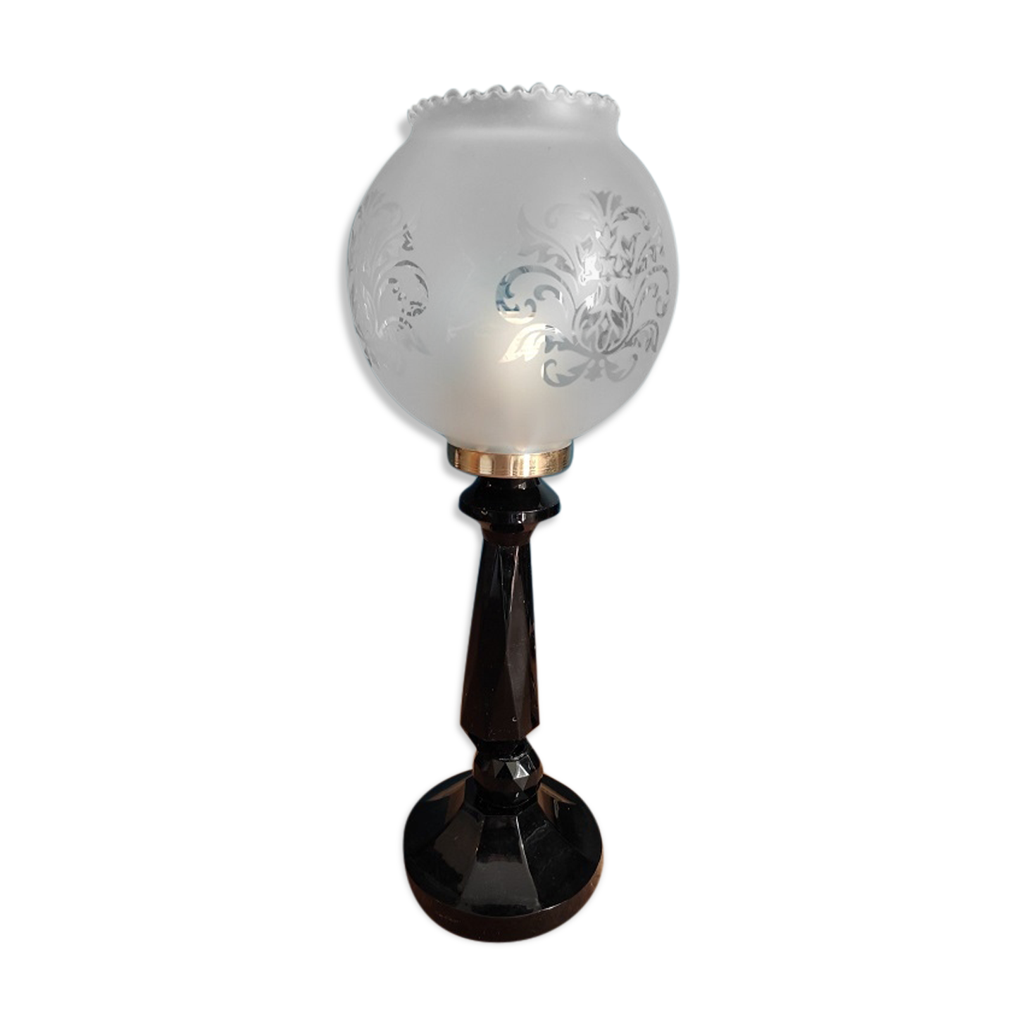 Bedside lamp living room Base black globe glass sandblasted vintage spirit dp 0222f081