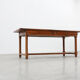 Rustic 19th century oak dinner table with drawers opening laterally, France