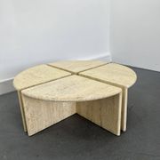 Tables Basses ou d'Appoint en Travertin, Italie, 1970s, Set de 4