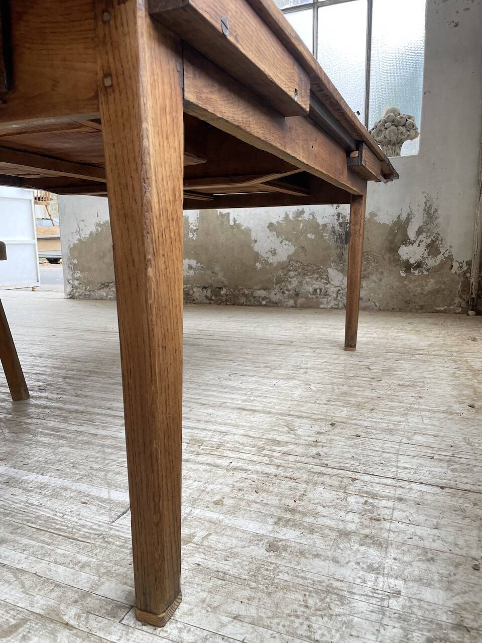 19th century oak farmhouse table 270cm with extensions