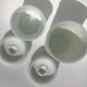 Set 2 hermetic jars white opal glass