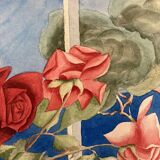 Watercolor with vintage bouquet