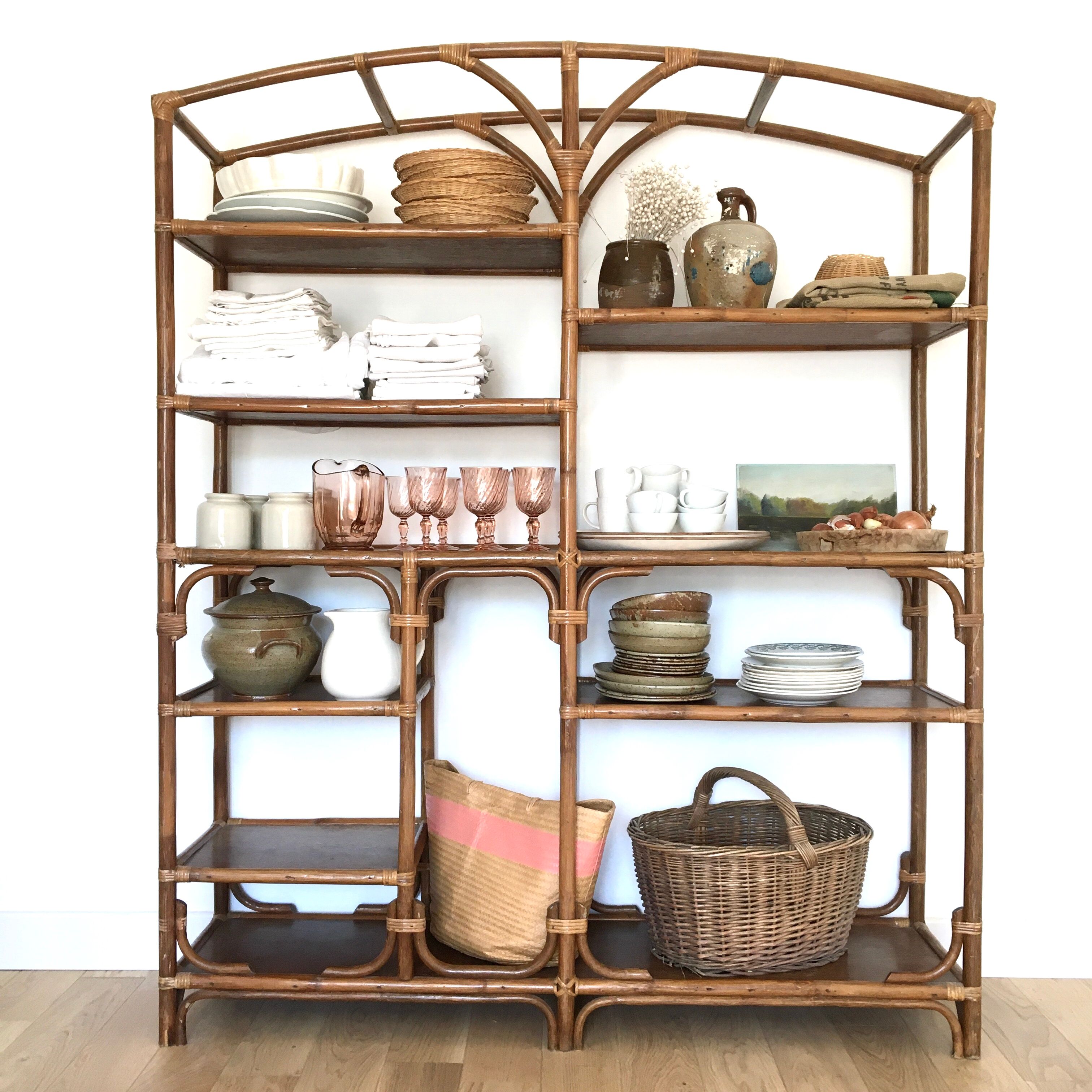 Rattan shelf
