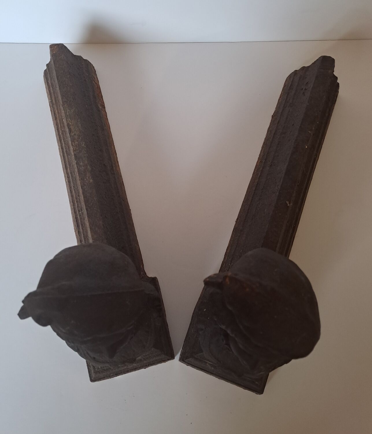 Pair of cast iron fire dogs