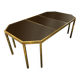 Coffee table in solid brass and black opaline. 1970