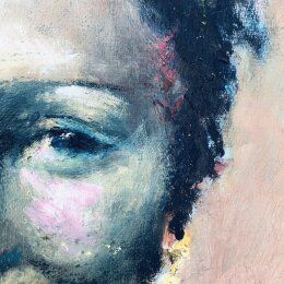 Tableau portrait de femme 1960 signé H.Golstein