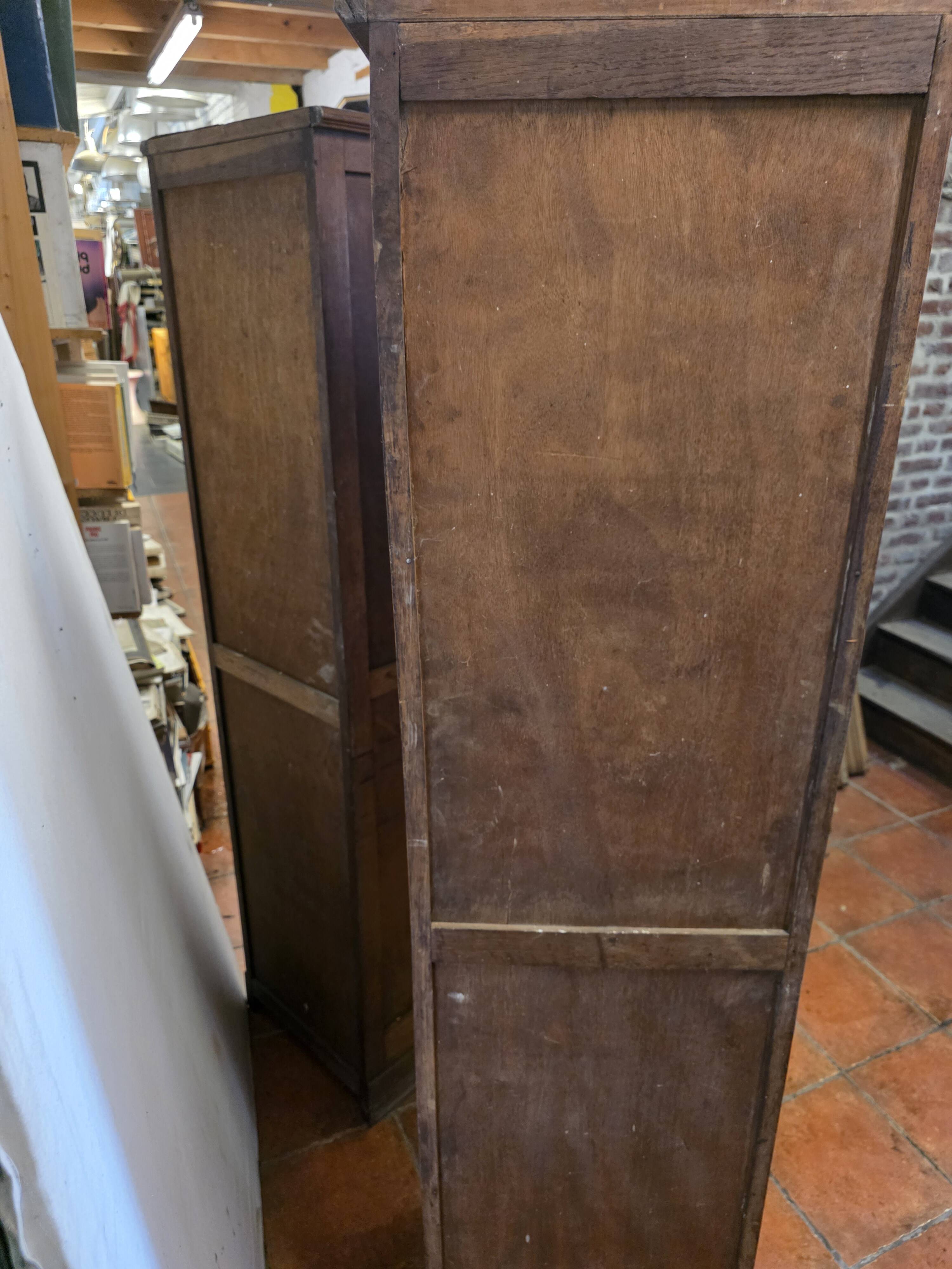 Pair of oak curtain file cabinets