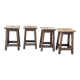 Set of 4 antique wooden farm stools