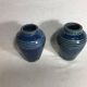 Lot of 2 old vases blue ceramic 70s