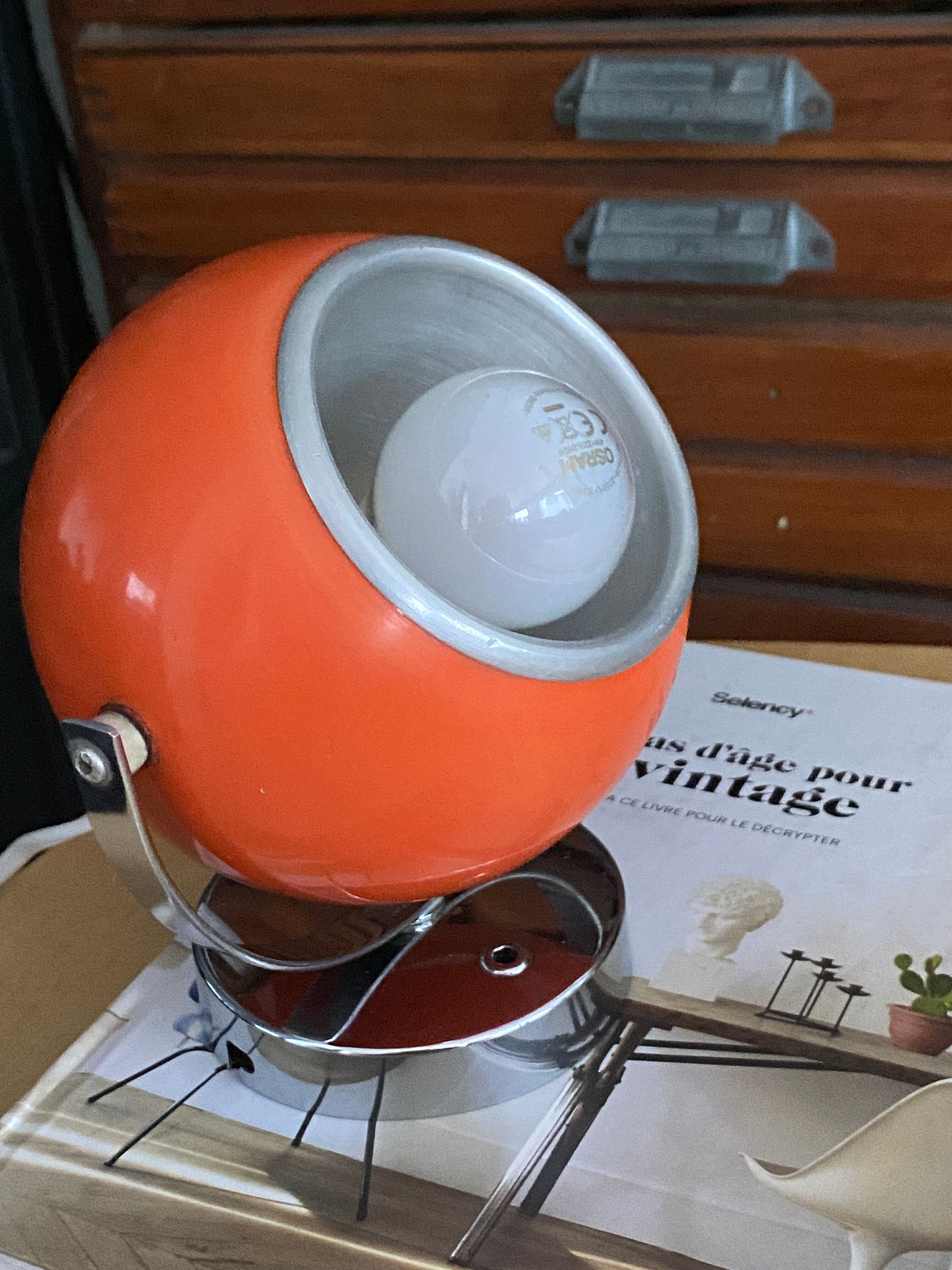 Vintage orange Eye Ball lamp