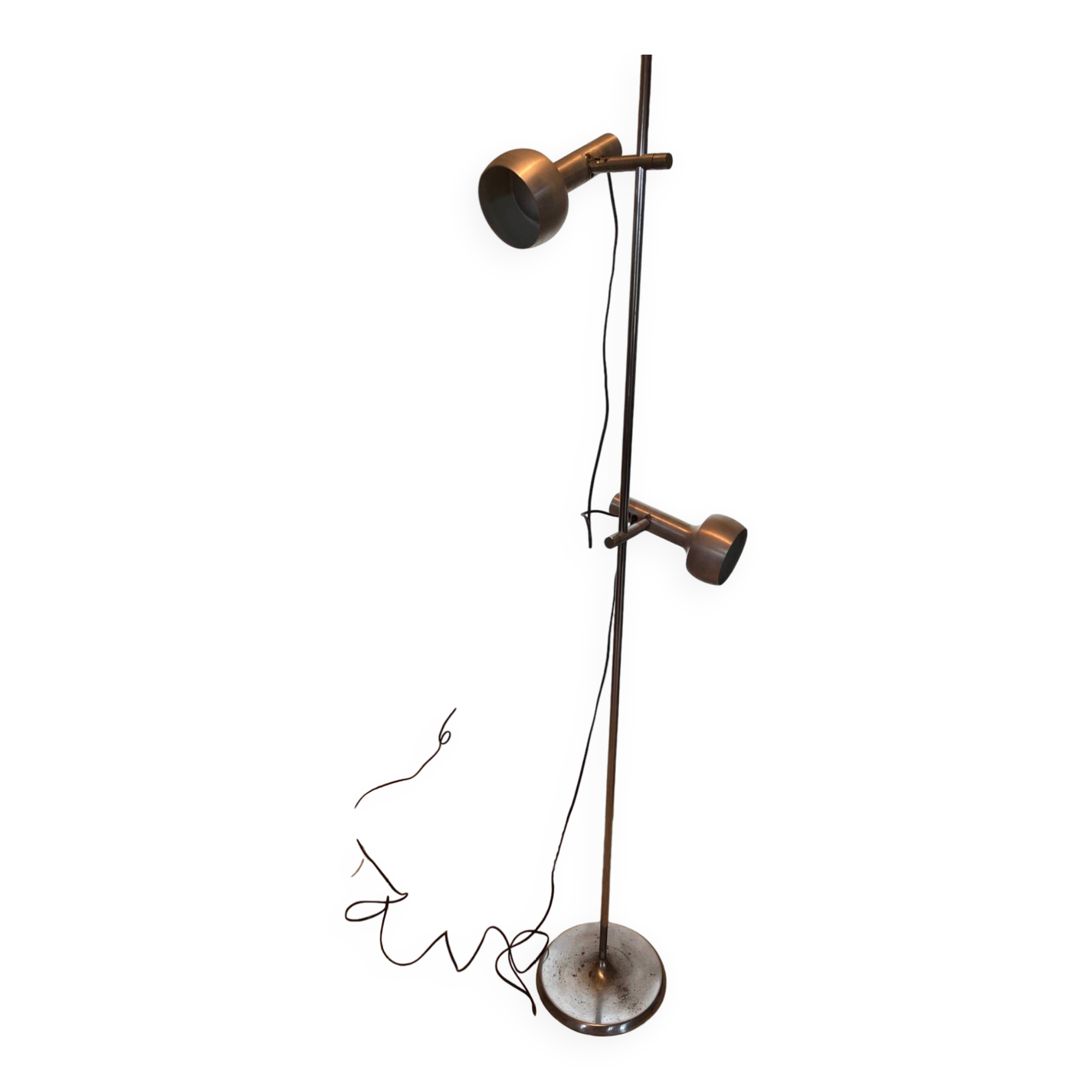 Lampadaire vintage en aluminium brossé par swisslamp