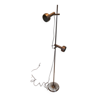 Vintage brushed aluminum floor lamp by swisslamp