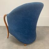 Fauteuil Cinna design 1980, bleu pop