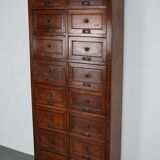 1870s oak apothecary cabinet