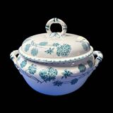 Antique Sarreguemines U&C soup tureen, geranium