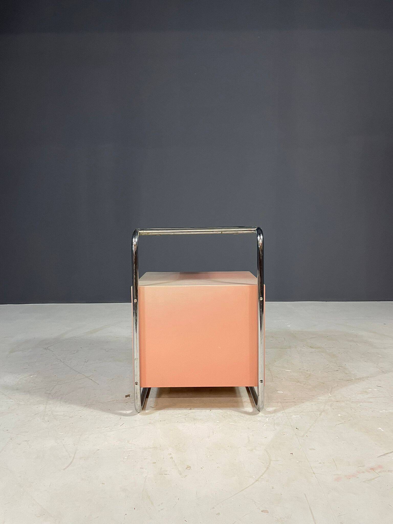 Kovona Bauhaus style bedside table, 1950s, Czechoslovakia