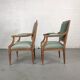 Pair of Louis XVI armchairs upholstered green velvet