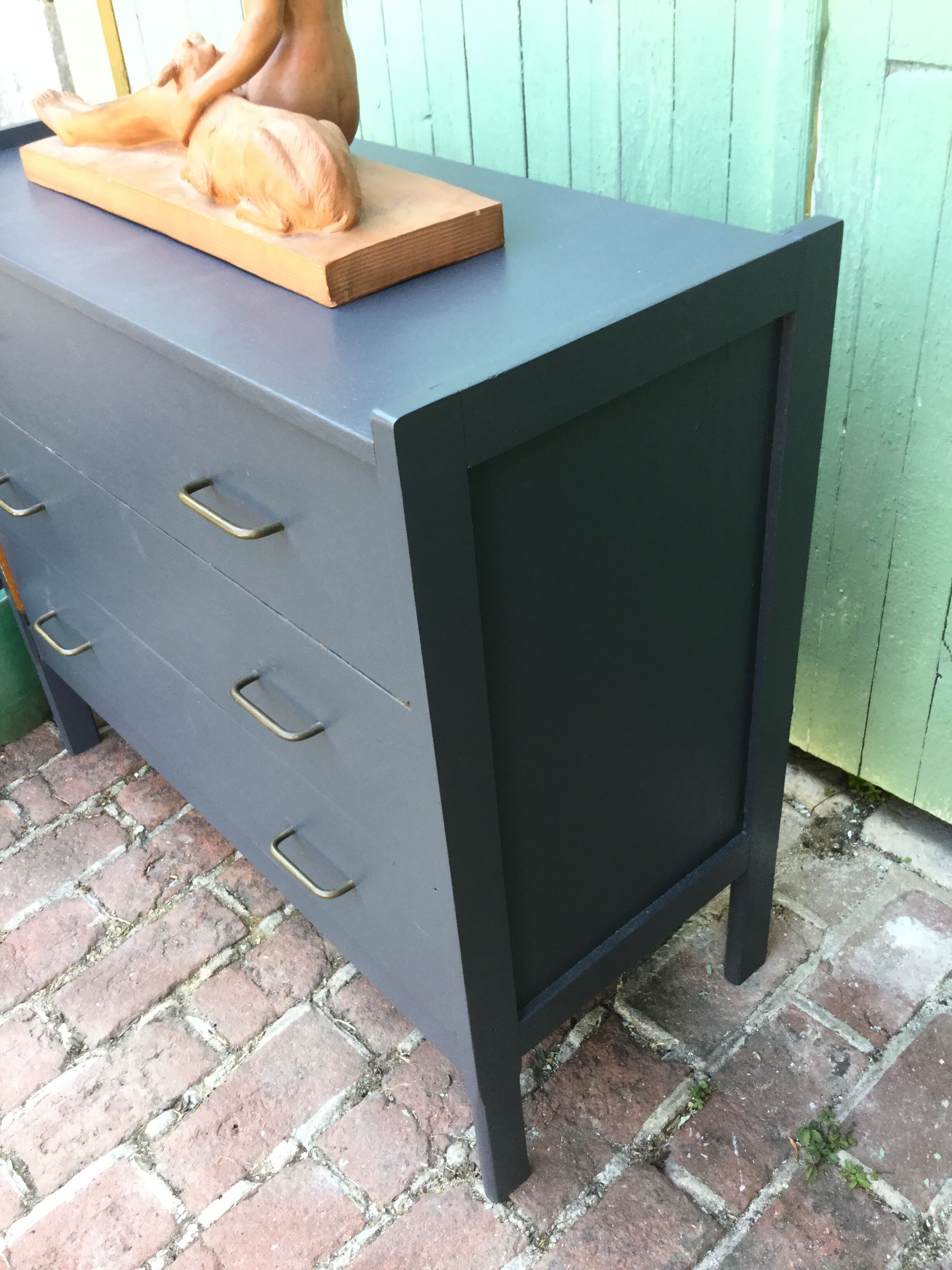 Commode vintage gris orage