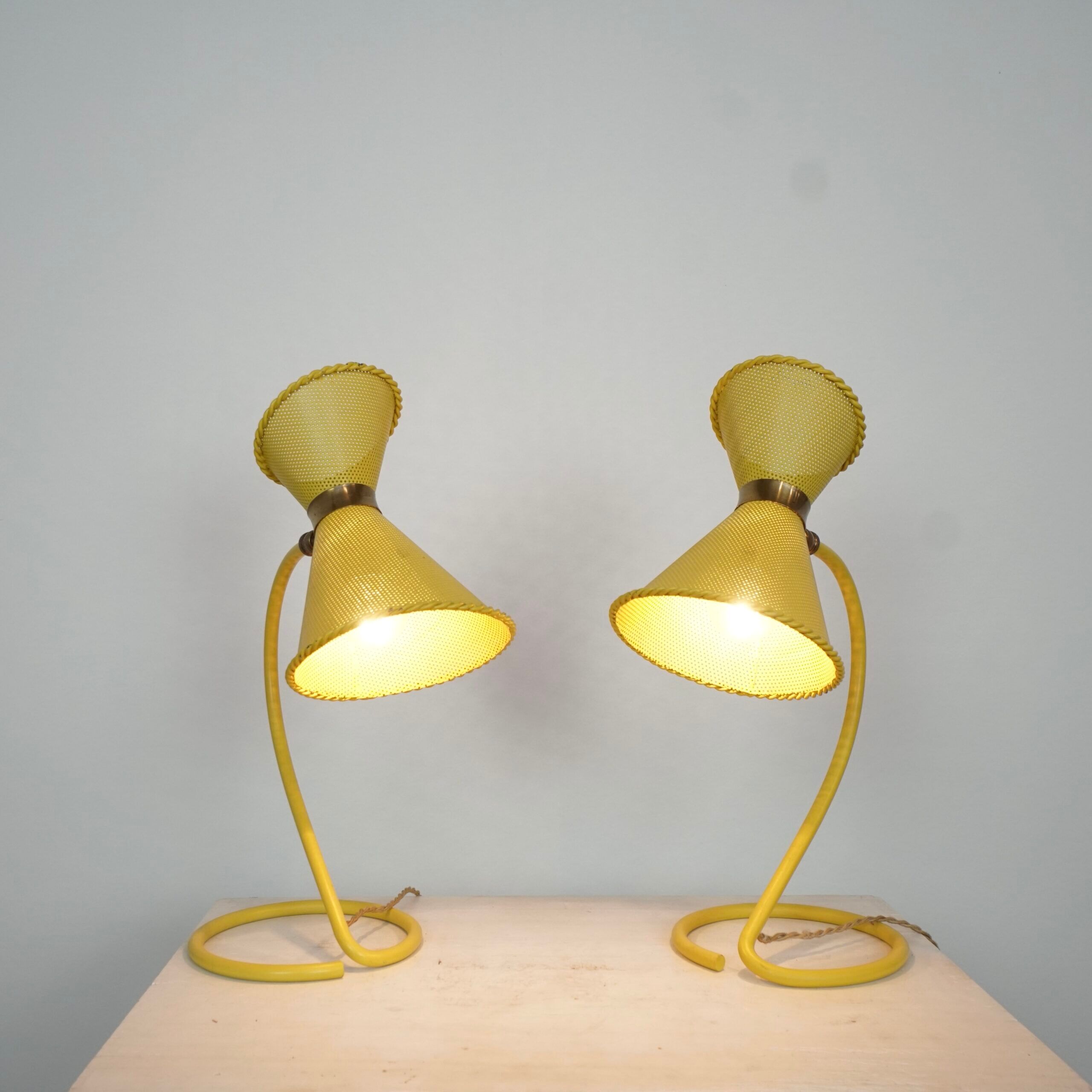 Set of two Mathieu Mategot desk lights