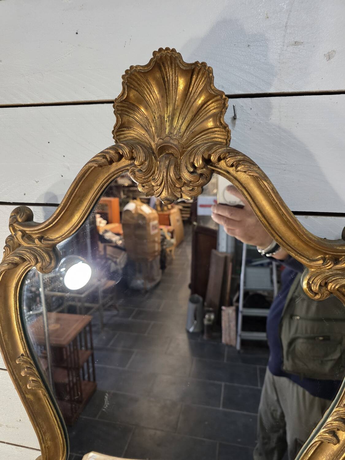 Louis XV style gilded mirror, mid-20th century, 89×54cm