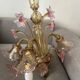 Murano glass chandelier Venetian flowers, circa 1950/1970 pink yellow